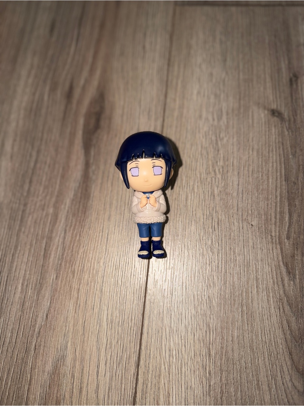 Blue-Haired Kids Anime Figurine in Cream Sweater - Collectible Toy